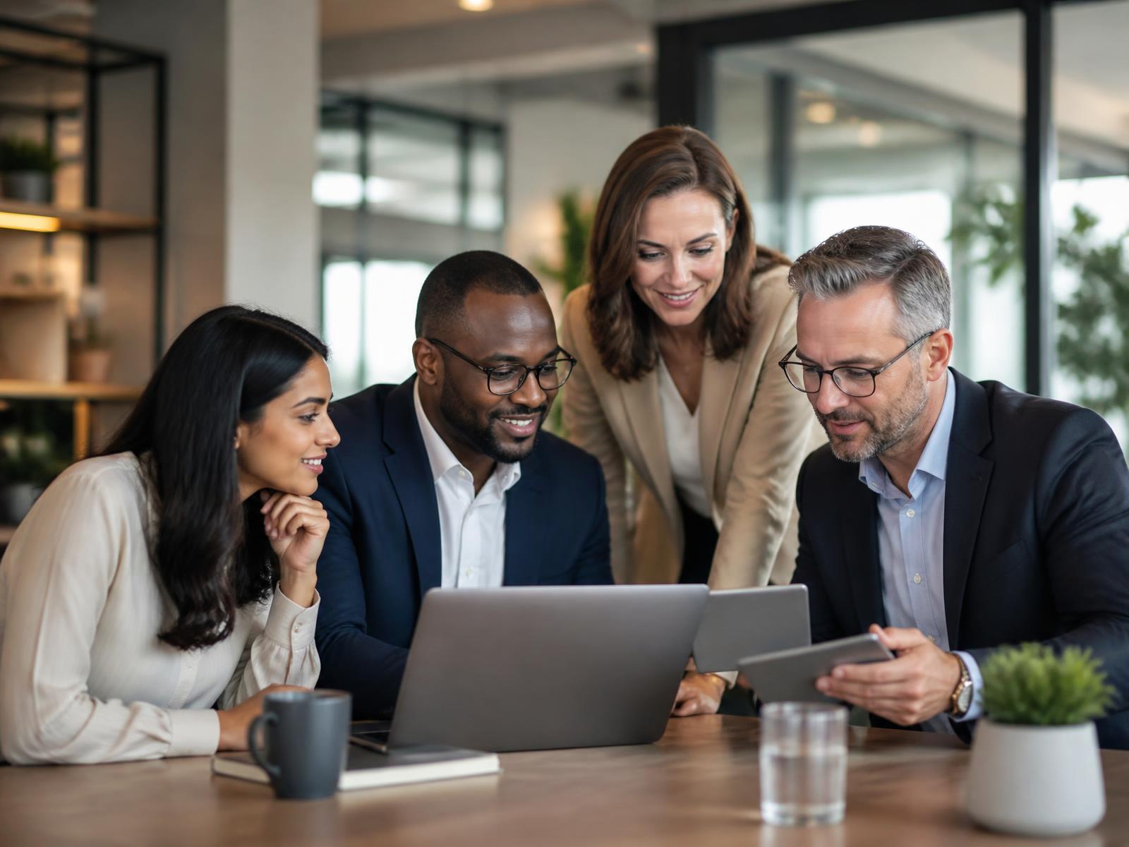 Colleagues working through practical AI opportunities in a UK organisation